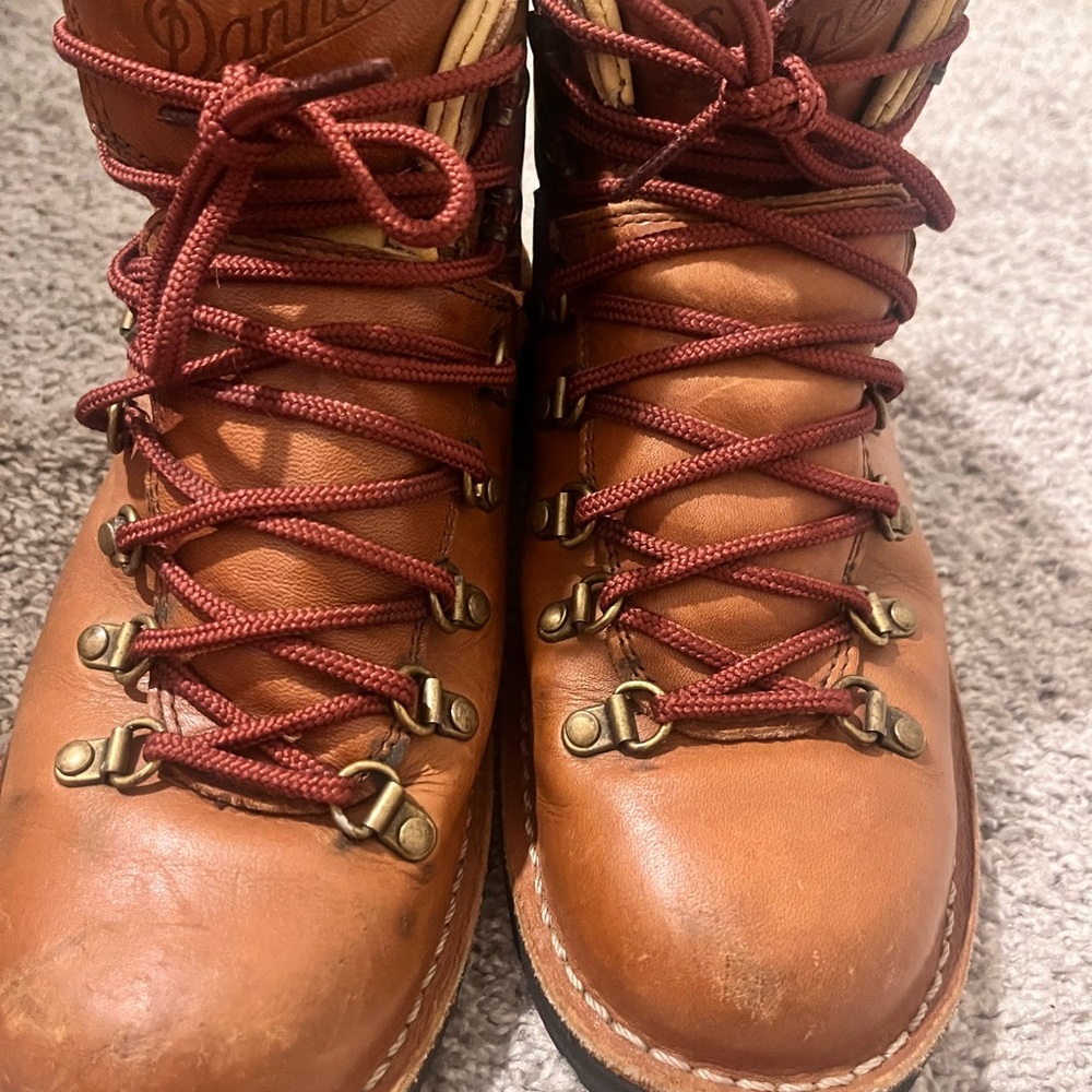 Danner Brown Leather Hiking Boots with Red Laces
